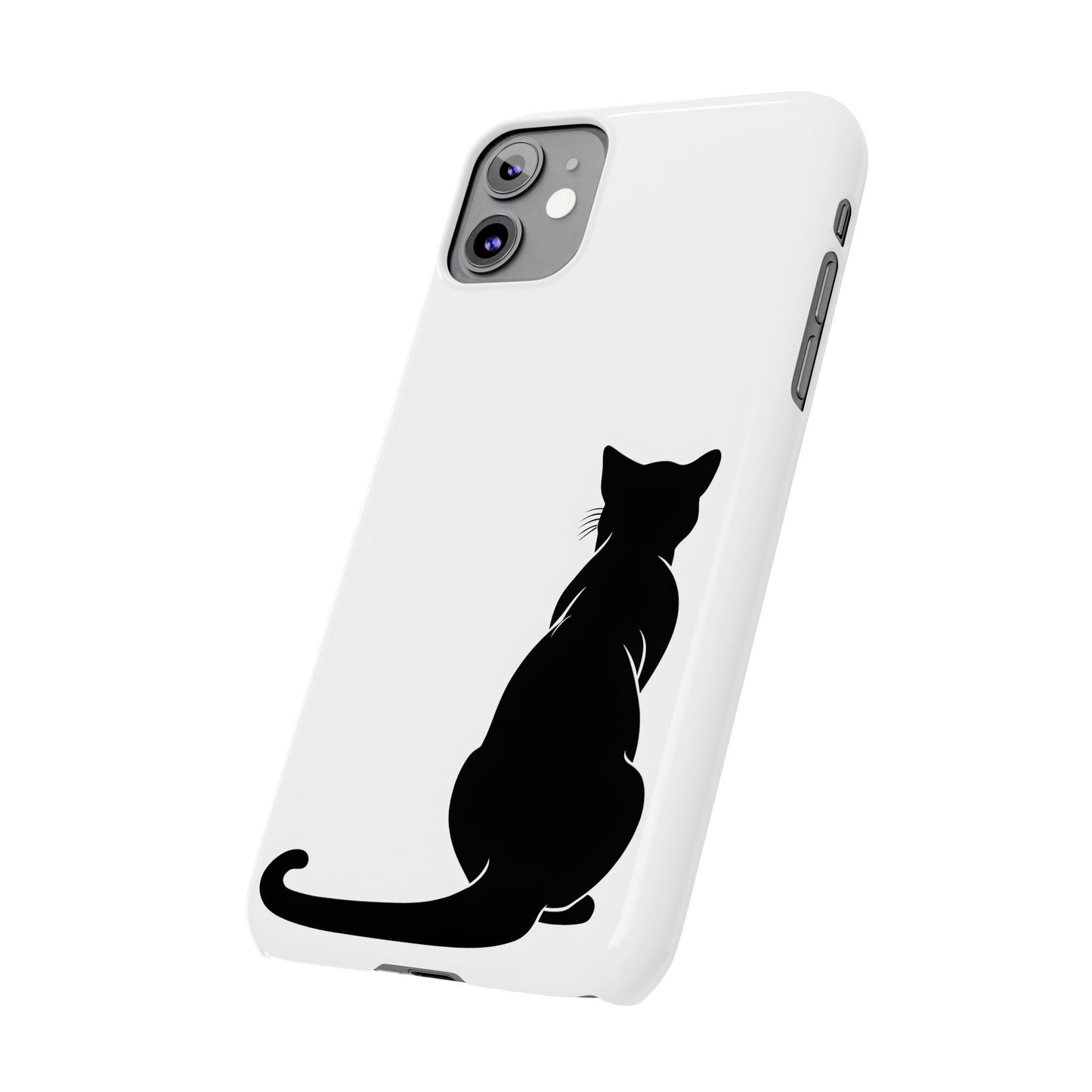 Black Cat Halloween Slim Phone Case Coquette, Creepy Cute Gift for Her, Goth Coquette Spooky Case, Compatible with iPhone, Galaxy, Google