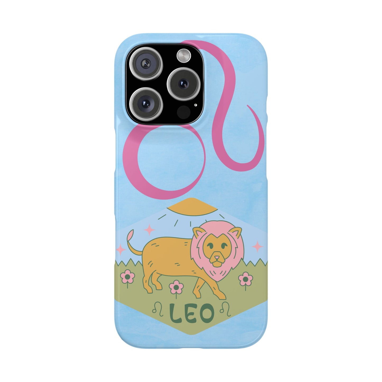 Leo Zodiac Slim Phone Case, Astrology Gift for Her, Celestial Star Sign Cover, Compatible with iPhone 17, 16, 15, 14, 13, 12, 11