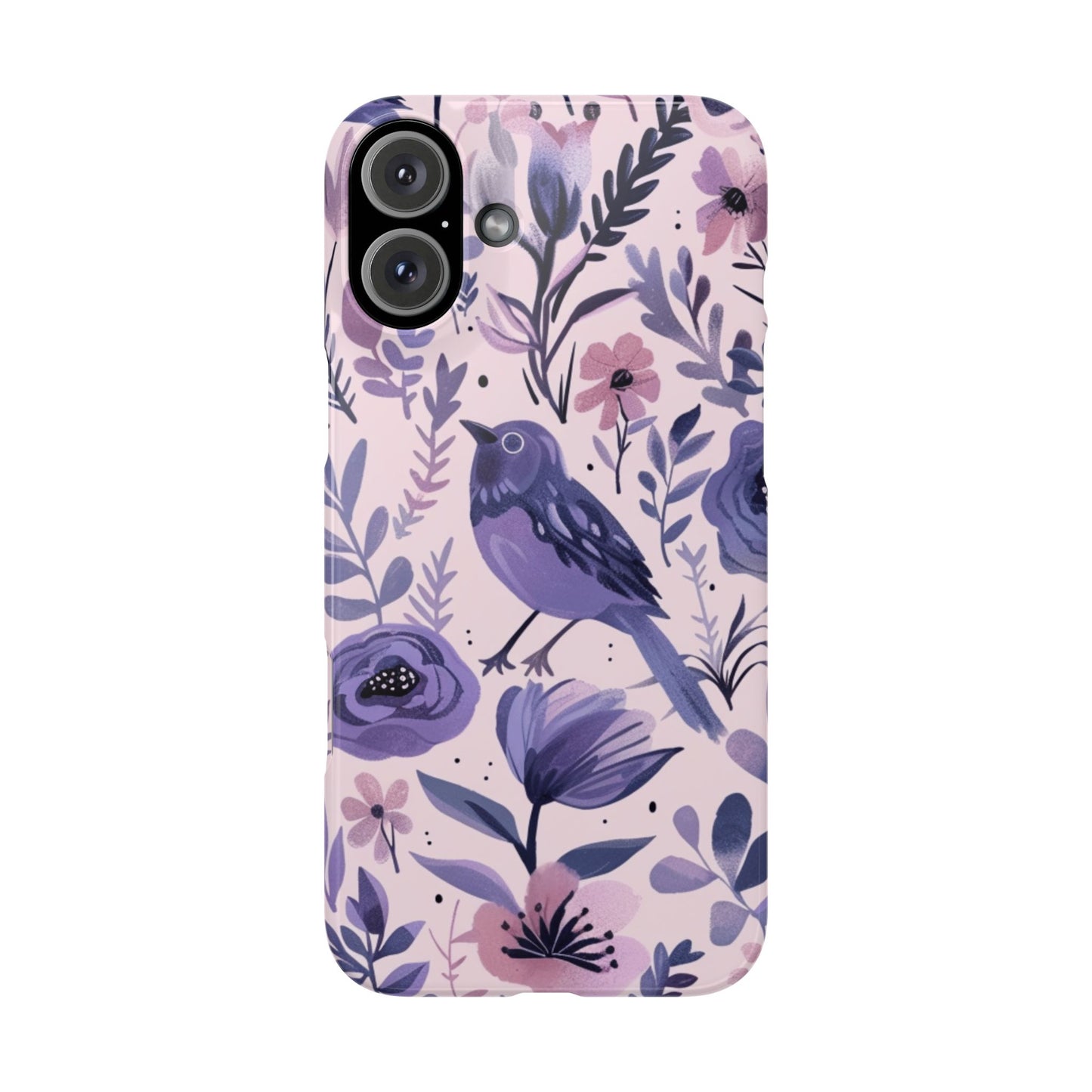Floral Bird Slim Phone Case, Elegant Phone Cover, Cute Gift for Bird Lovers, Spring Vibes, Nature-Inspired