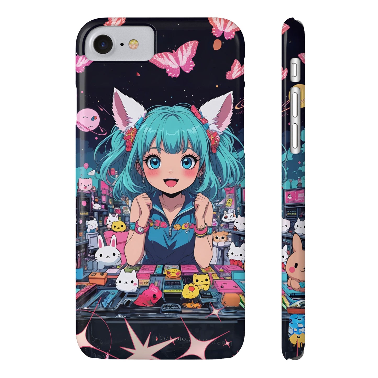 Cute Slim Phone Case, Kawaii Anime Phone Case, Aesthetic Phone Cover, Gift for Anime Lovers, Fun Mobile Accessory
