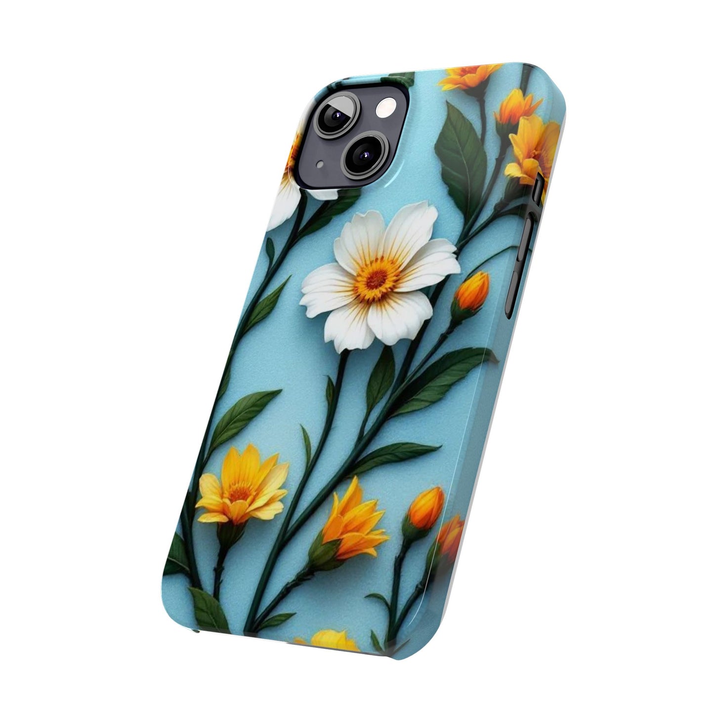 Floral Slim Phone Case, Smartphone Accessories, Gift for Her, Nature Lover Gift, Spring Decor, Cute Phone Cover
