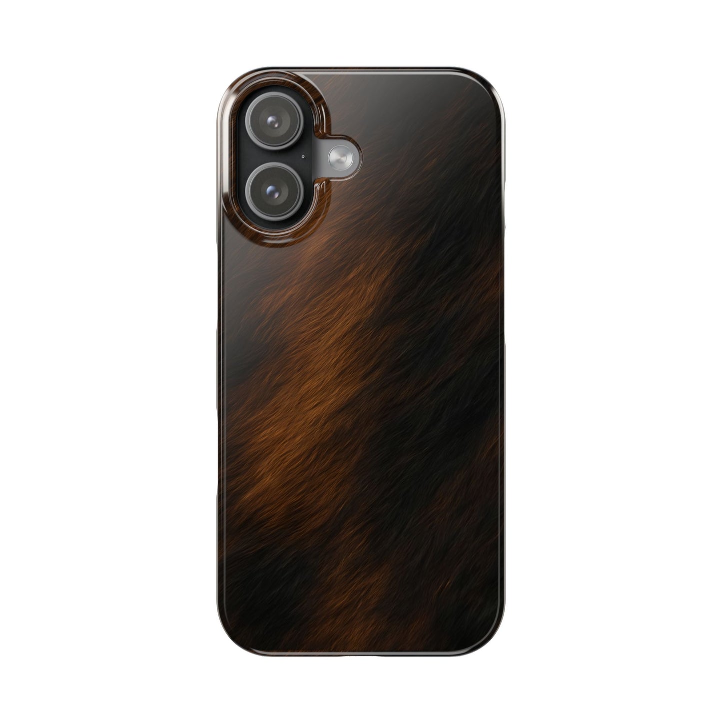Horse Print Slim Phone Case, Animal Print, Protective Faux Skin Style Cover Compatible with iPhone 17, 16, 15, 14, 13, 12, 11