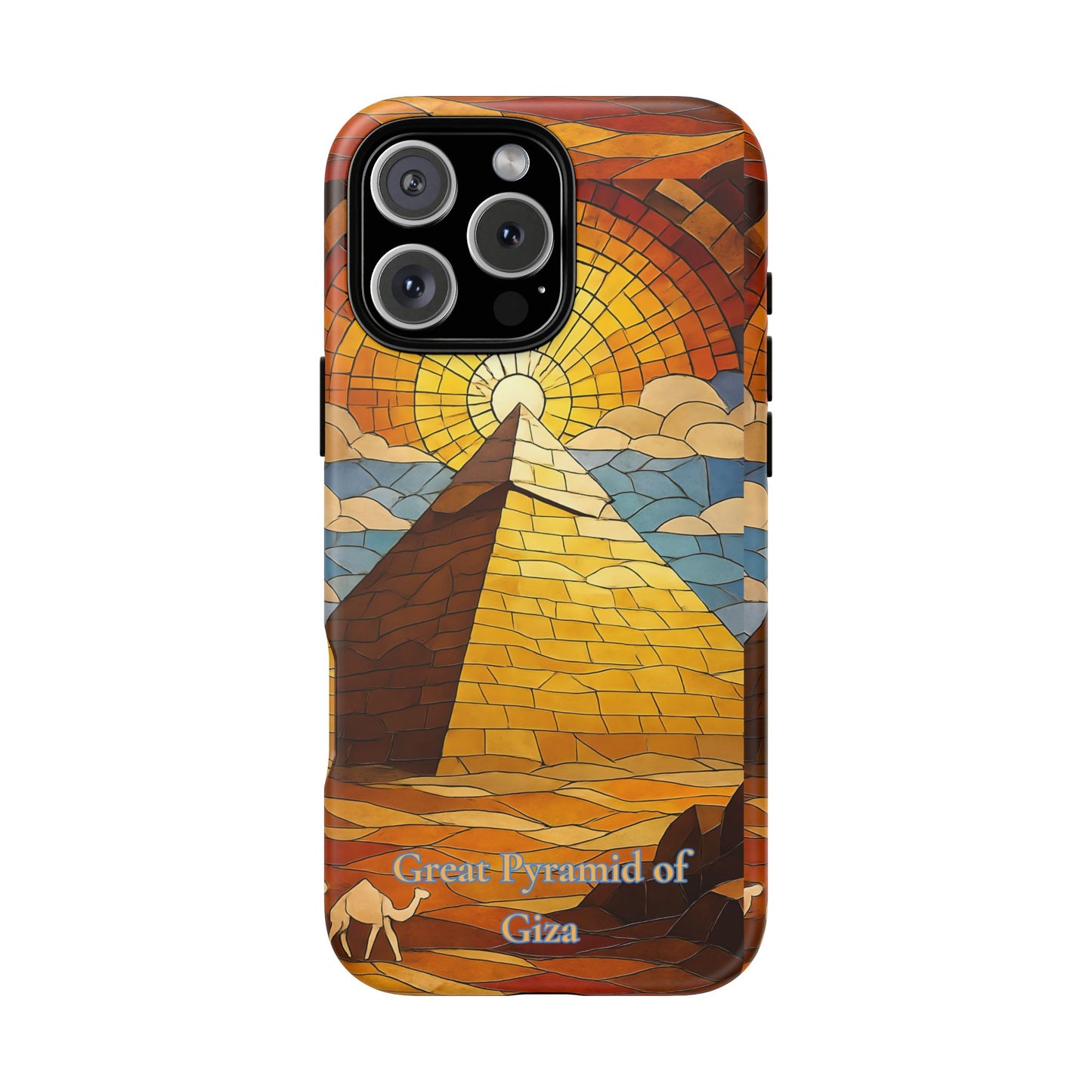 Great Pyramid of Giza Tough Phone Case - Ancient Egypt Aesthetic, World Wonder Art Design, Compatible with iPhone, Galaxy, and Google Phones