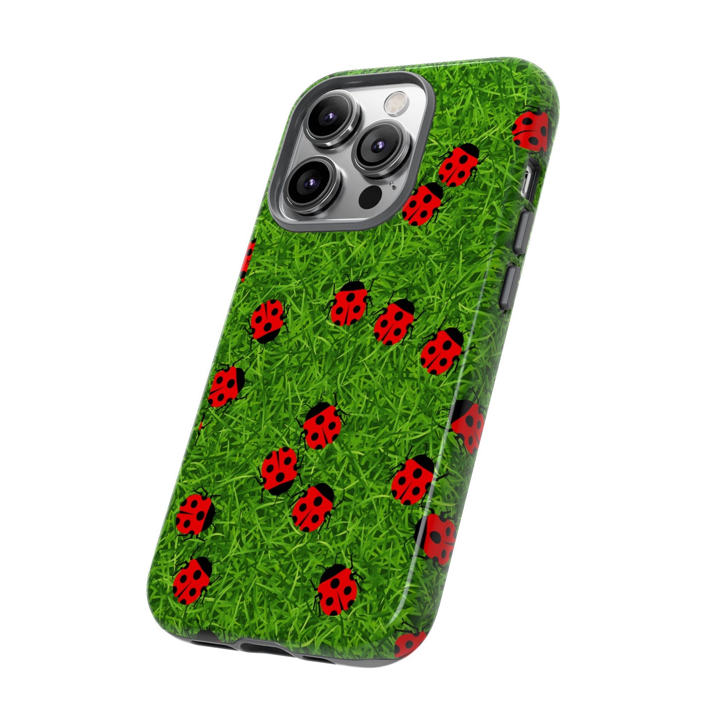 Ladybug Tough Phone Case - Cute Insect Aesthetic, Nature Pattern Art Design, Compatible with iPhone, Galaxy, and Google Phones
