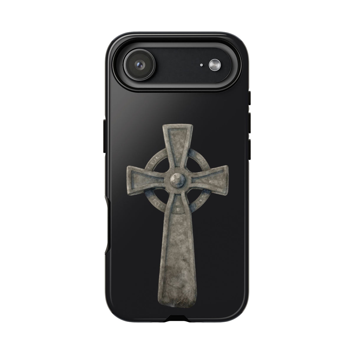 Stone Celtic Cross Tough Phone Case, Irish Heritage Gothic Medieval Symbol, Compatible with iPhone 17 16 15 14 13 Galaxy Google