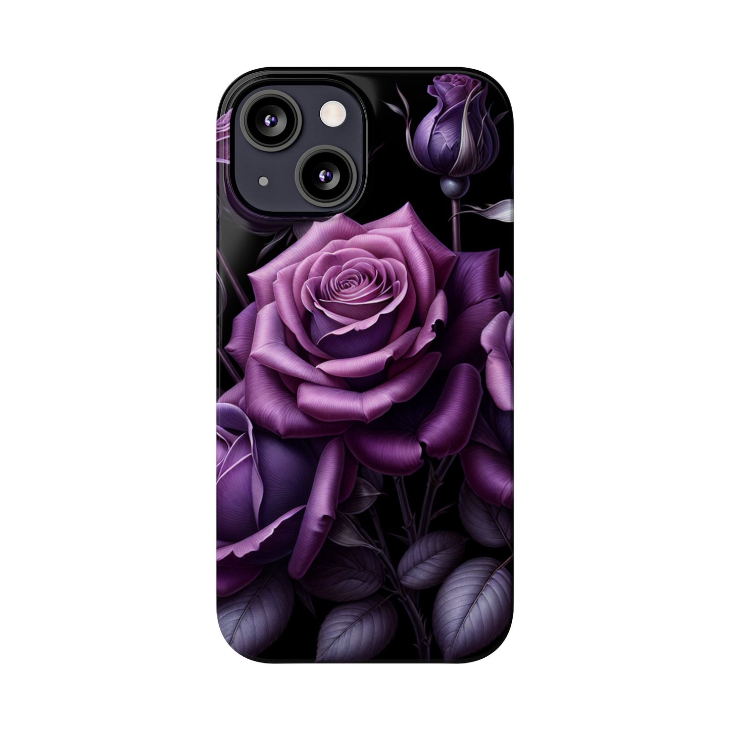 Purple Rose Slim Phone Cases, Floral Phone Cover, Elegant Smartphone Case, Gift for Her, Mother's Day Accessories