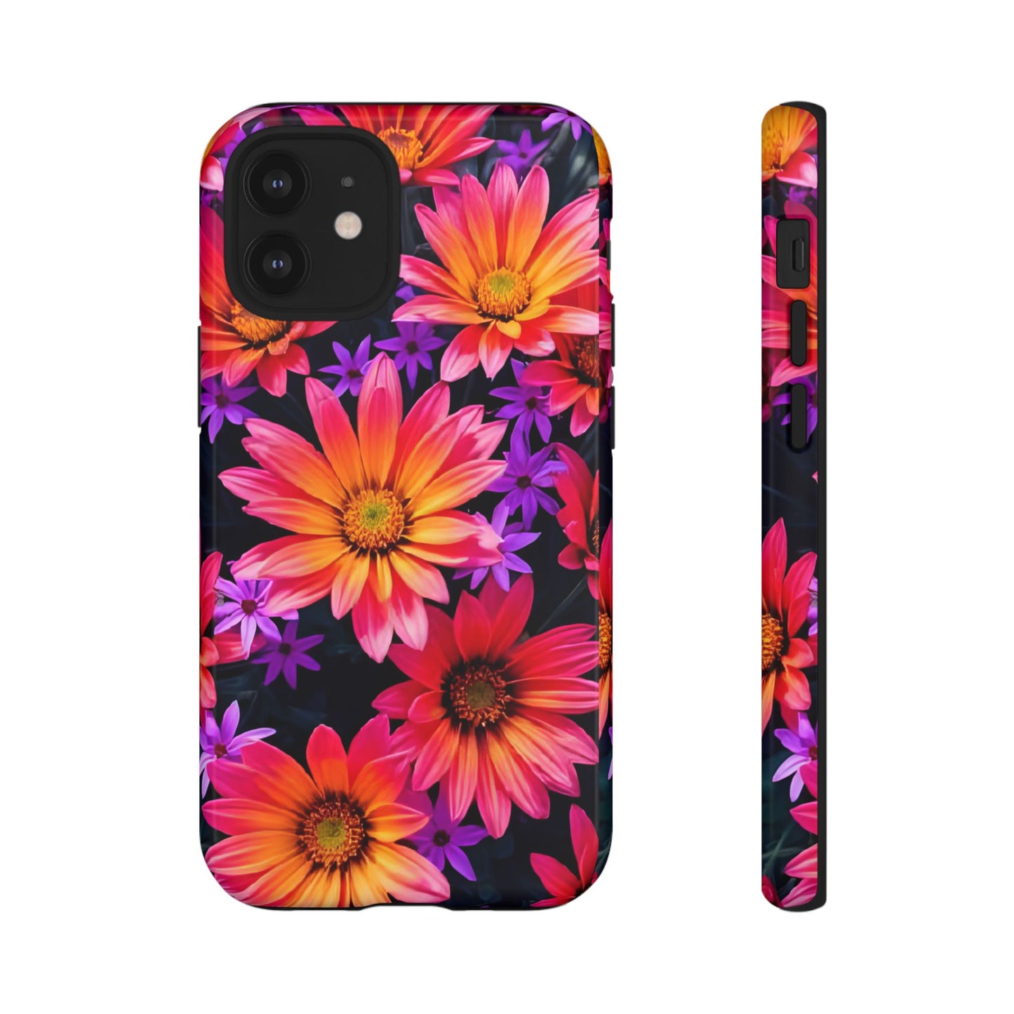 Bold Garden Flower Tough Phone Case - Colorful Floral Print, Bright Botanical Aesthetic, Compatible with iPhone, Galaxy, and Google Phones