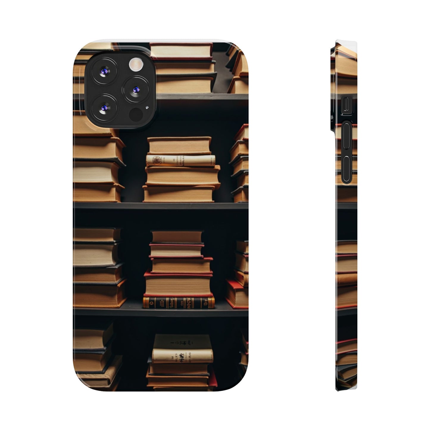 Bookshelf Slim Phone Cases, Literary Gift, Book Lover Accessory, School Supplies, Unique Phone Cover for Readers
