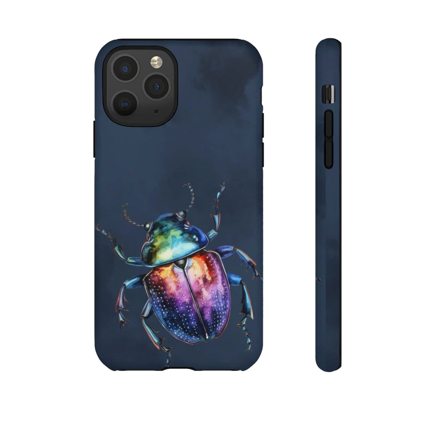 Iridescent Beetle Tough Phone Case - Insect Art Design, Nature-Inspired Pattern, Compatible with iPhone, Galaxy, and Google Phones