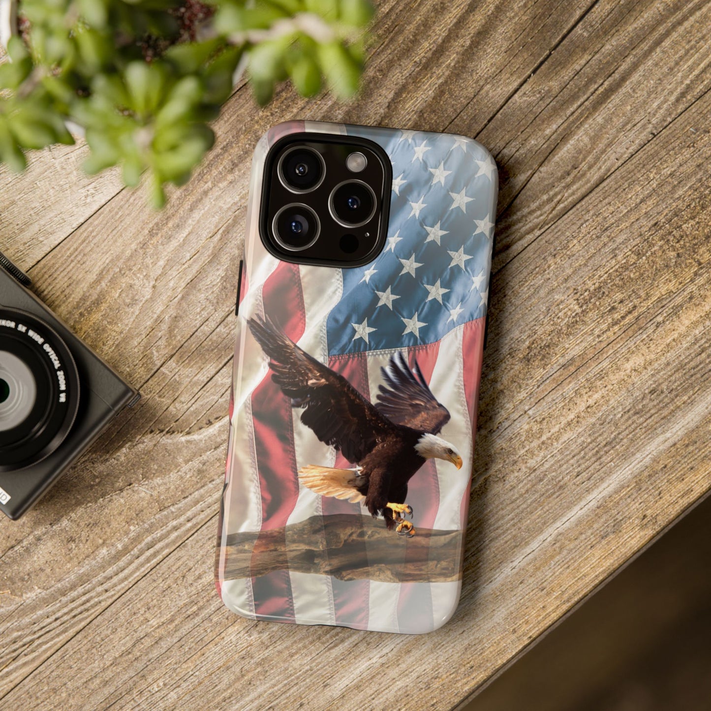 Patriotic Bald Eagle Phone Case American Flag Cover Compatible with iPhone, Samsung, Galaxy, Pixel, 4th of July Patriotic Gift for Veterans