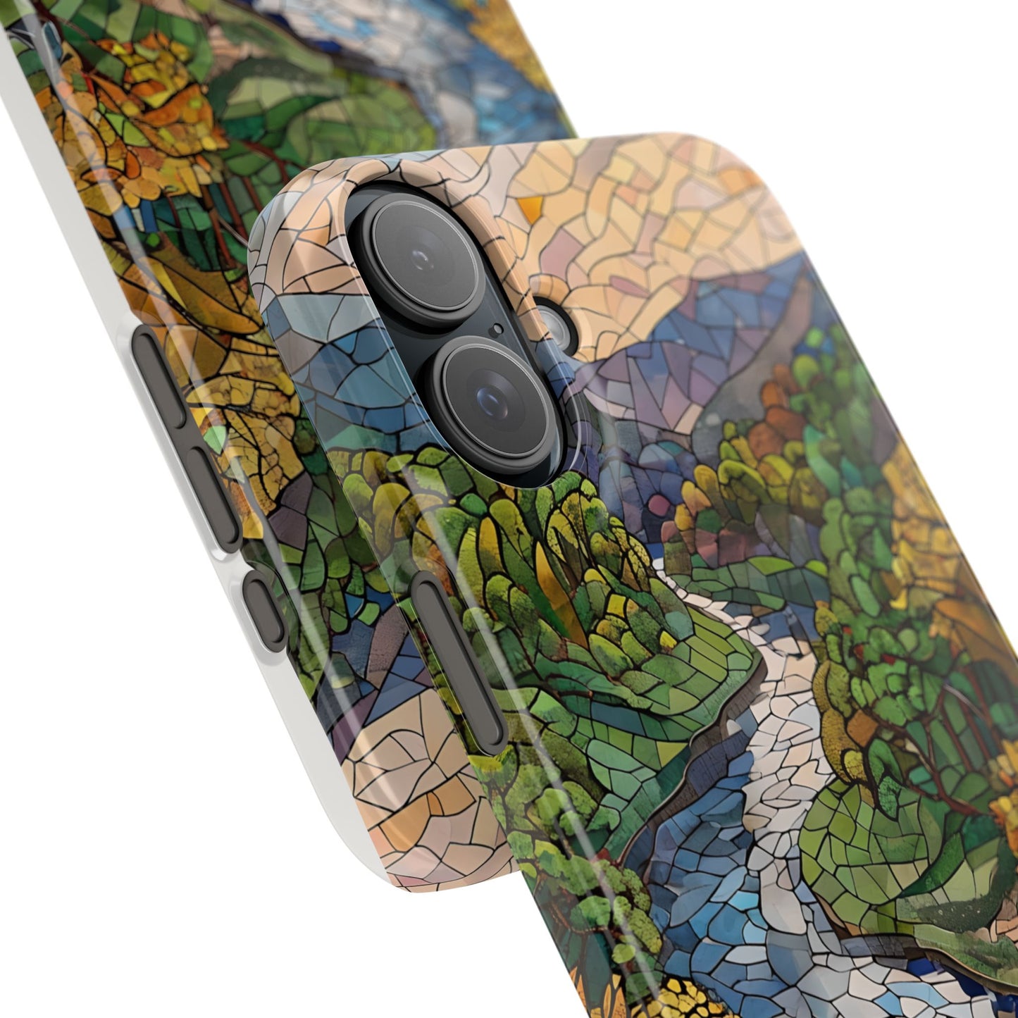 Cuyahoga Valley Mosaic Slim Phone Case, Midwest Forest Art, Scenic Nature Aesthetic, Unique Gift for Nature Lovers