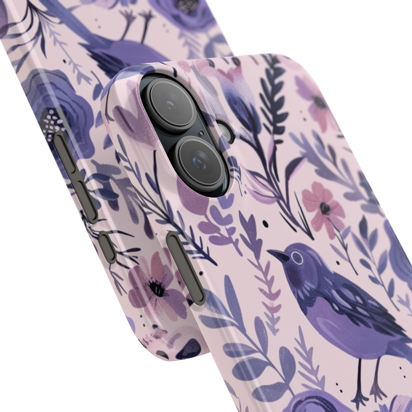 Floral Bird Slim Phone Case, Elegant Phone Cover, Cute Gift for Bird Lovers, Spring Vibes, Nature-Inspired