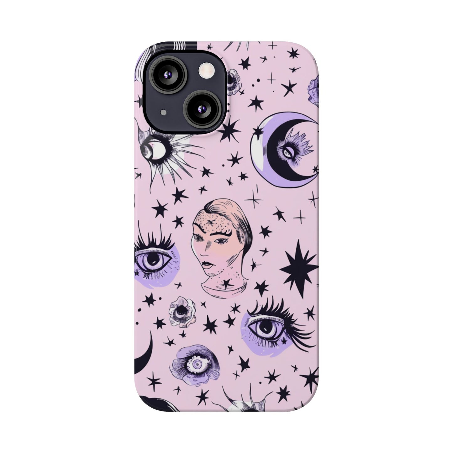 Celestial Slim Phone Cases - Stylish Cosmic Design, Personalized Phone Protectors, Astrology Gifts, Unique Phone Accessories, Moon & Stars