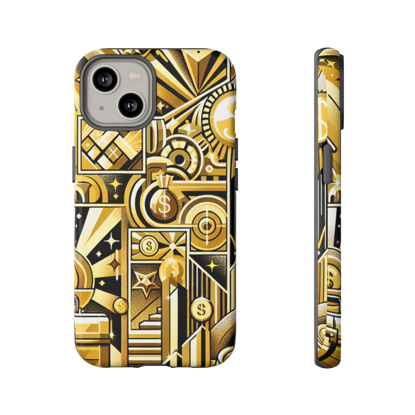 Sagittarius Zodiac Phone Case, Luxury Gold Astrology Gift for Her, Celestial Star Sign Cover with Money and Success Symbols, Birthday Gift