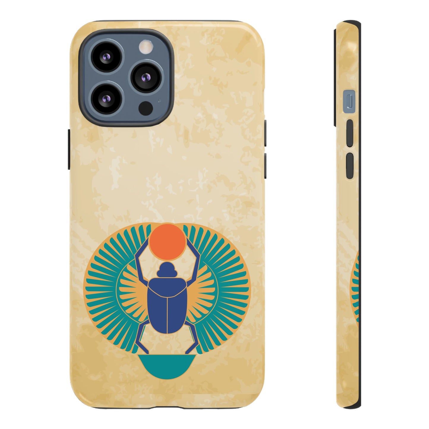 Ancient Egyptian Scarab Beetle Tough Phone Case - Symbol of Rebirth Design, Mythological Art, Compatible with iPhone, Galaxy, and Google