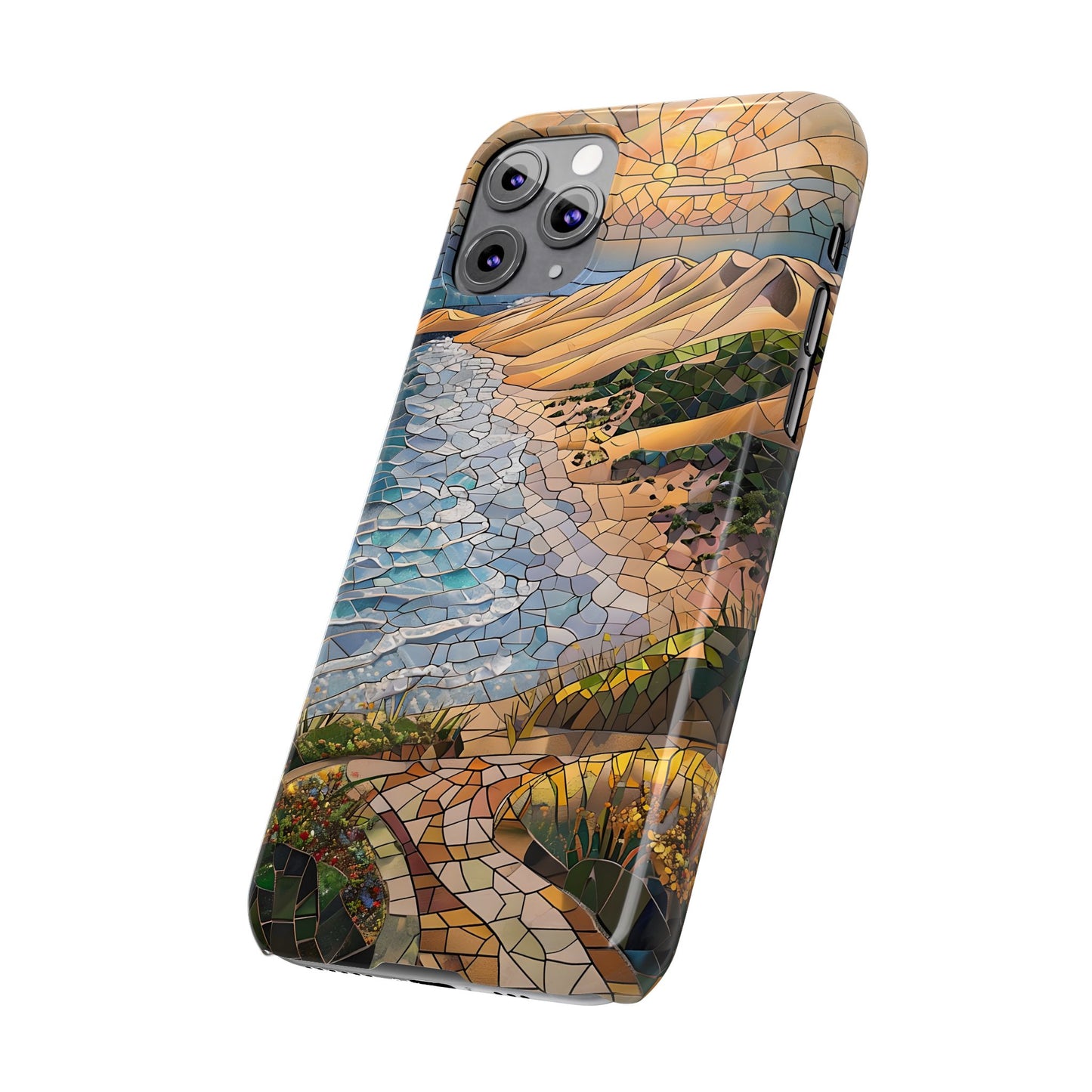 Indiana Dunes National Park Michigan Slim Phone Case, Mosaic Phone Case, East U.S. Nature Art, Coastal Chic, Ocean Lovers, Nature Inspired