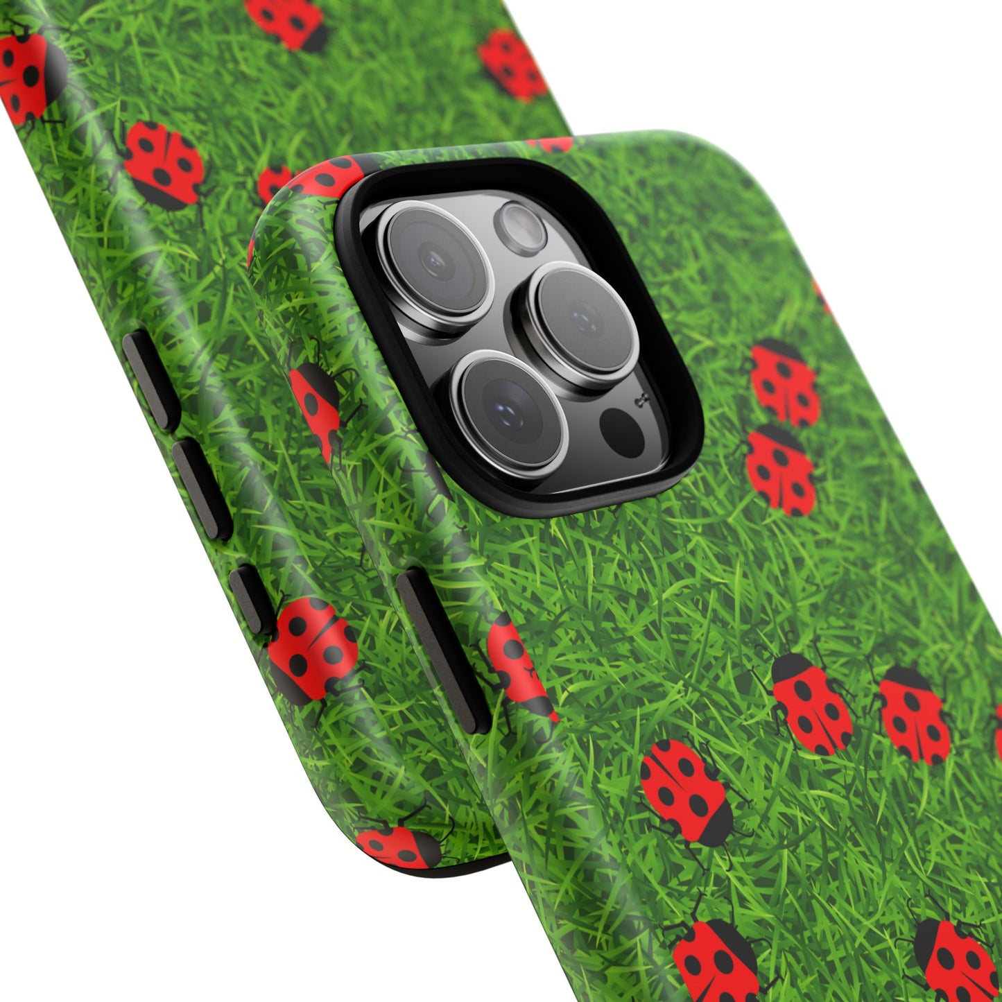 Ladybug Tough Phone Case - Cute Insect Aesthetic, Nature Pattern Art Design, Compatible with iPhone, Galaxy, and Google Phones