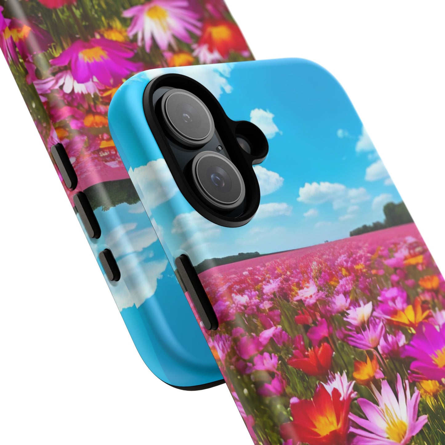 Flower Field Tough Phone Case - Wildflower Meadow Print, Colorful Nature Aesthetic, Compatible with iPhone, Galaxy, and Google Phones
