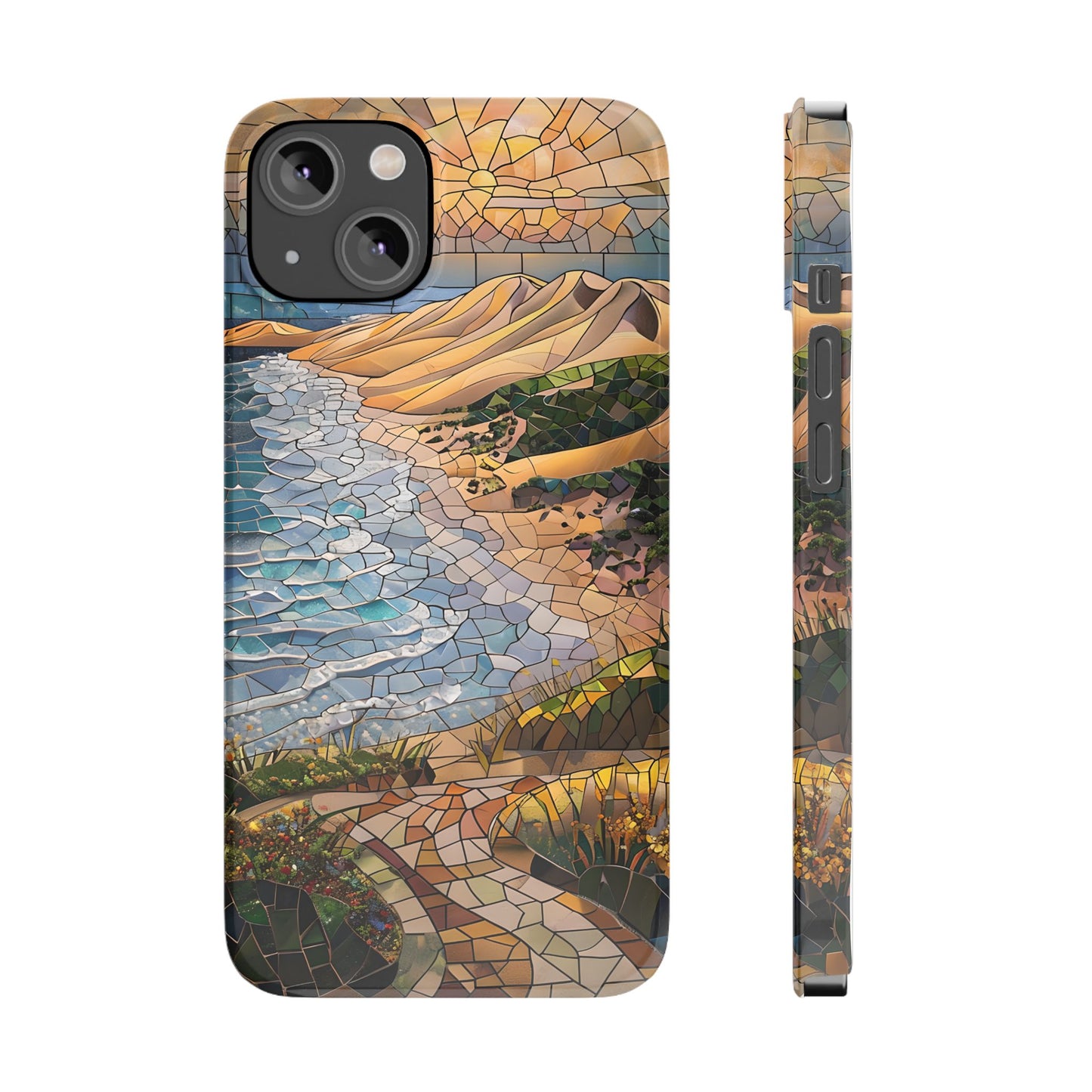 Indiana Dunes National Park Michigan Slim Phone Case, Mosaic Phone Case, East U.S. Nature Art, Coastal Chic, Ocean Lovers, Nature Inspired