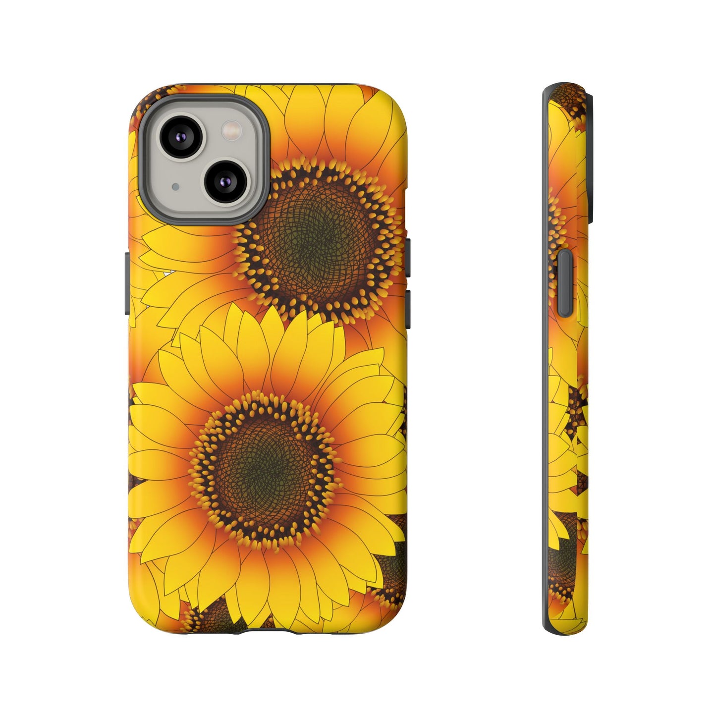 Sunflower Aesthetic Tough Phone Case - Bright Floral Art, Bold Yellow Sunflower Design, Compatible with iPhone, Galaxy, and Google Phones
