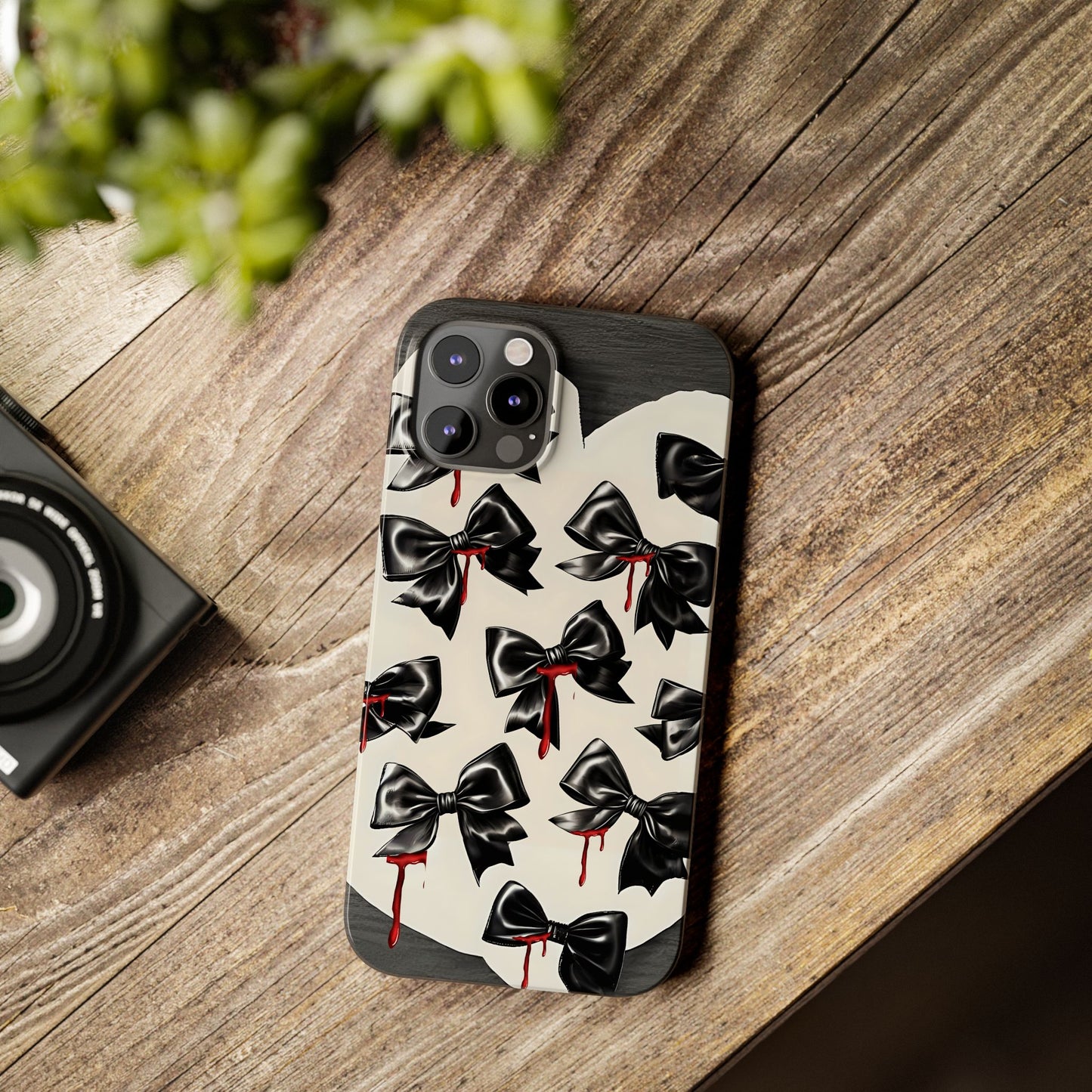 Spooky Halloween Slim Phone Case, Goth Coquette Aesthetic, Cute Horror Style, Perfect for Birthdays and Special Occasions
