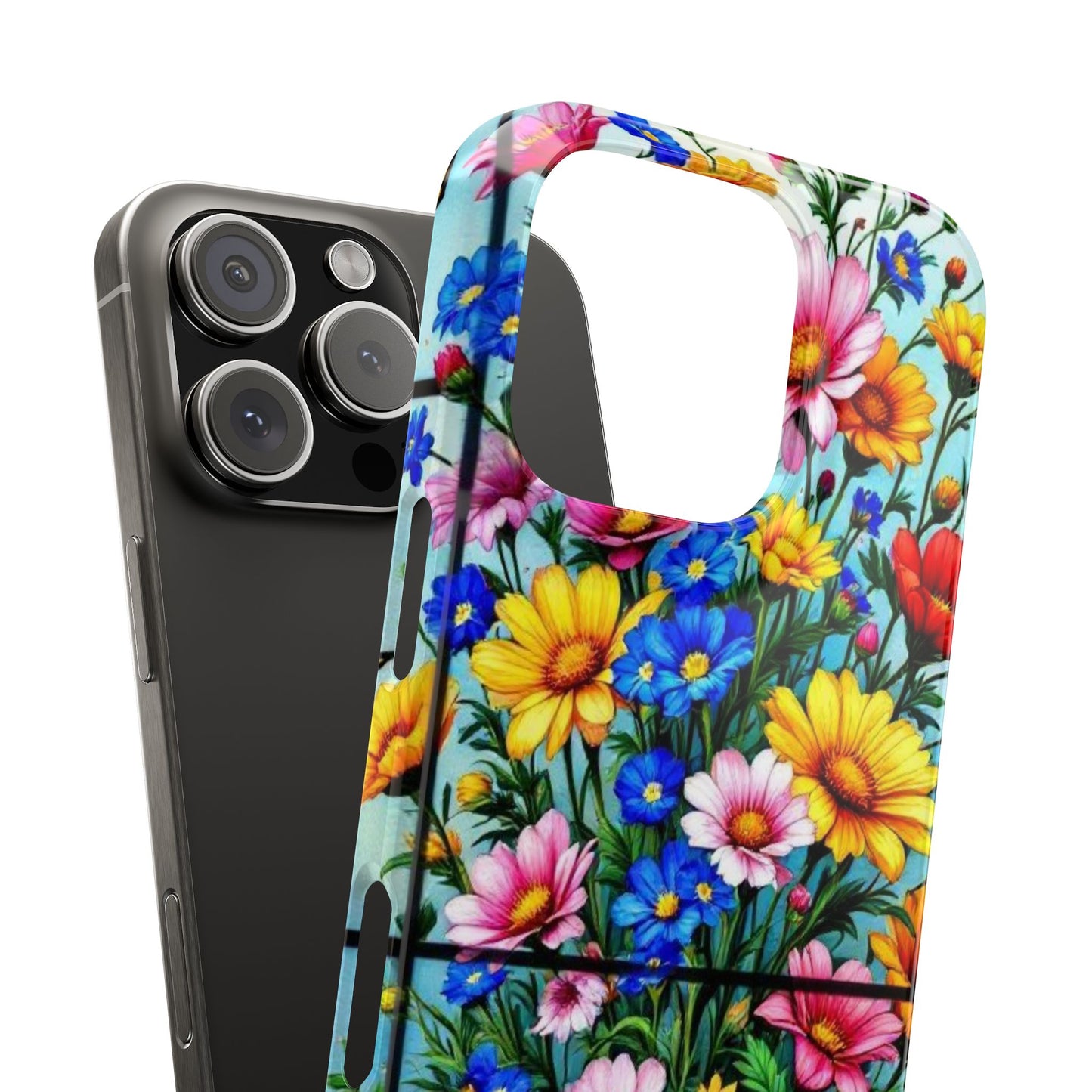 Vibrant Floral Slim Phone Cases | Cute Phone Cover Gifts for Nature Lovers, Spring Decor, Birthday or Holiday Gifts, Flower Design