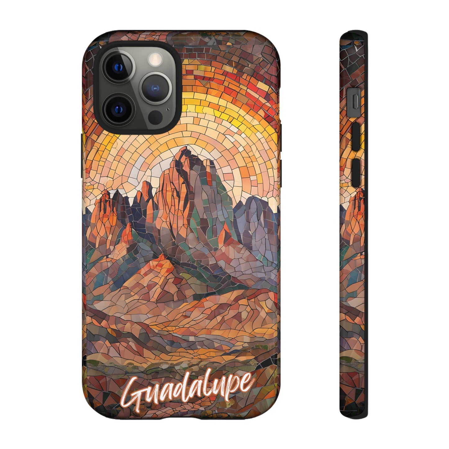 Guadalupe Mountains Mosaic Tough Phone Case, Scenic Mountain Art, National Park Aesthetic, Compatible with iPhone, Galaxy, and Google Phones