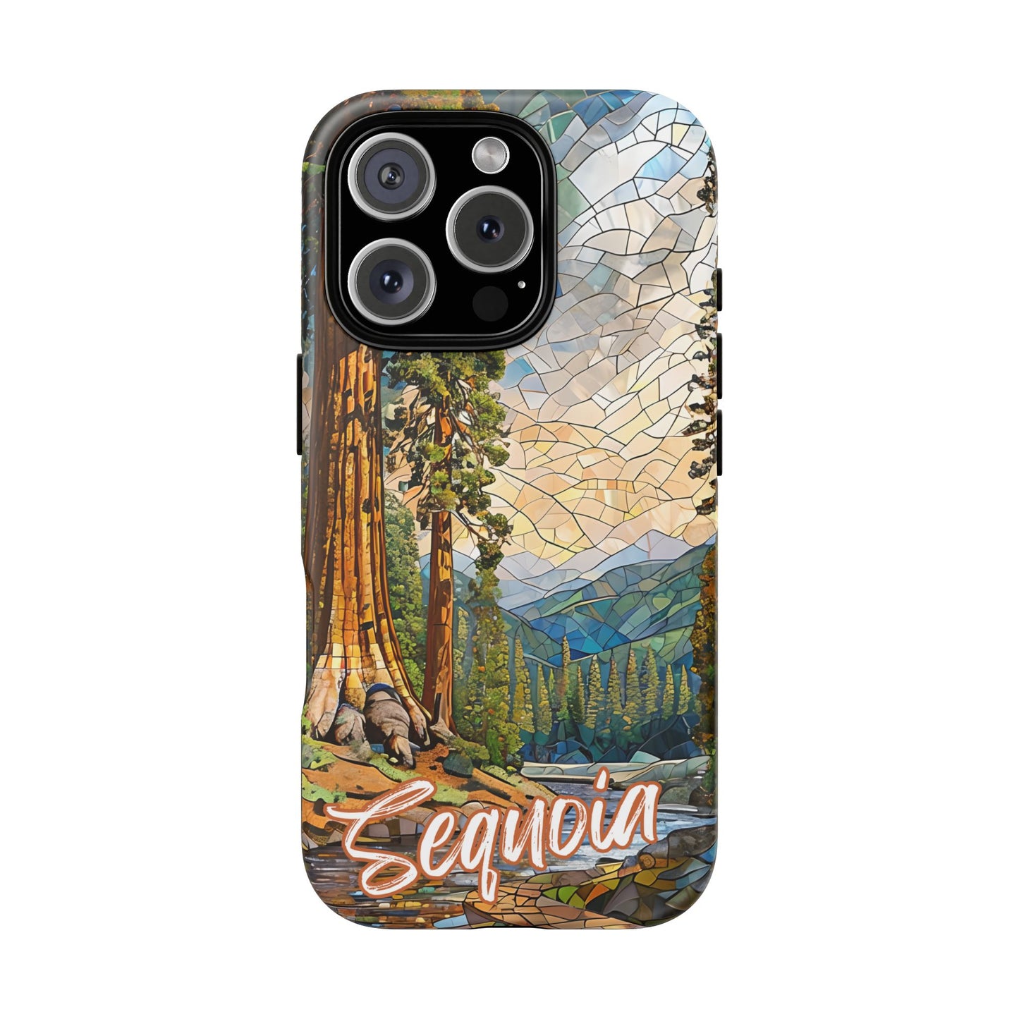 Sequoia National Park Northern California Phone Case, Mosaic Phone Case, Mountain Nature Art, National Park Gift, Scenic Forest Phone Cover