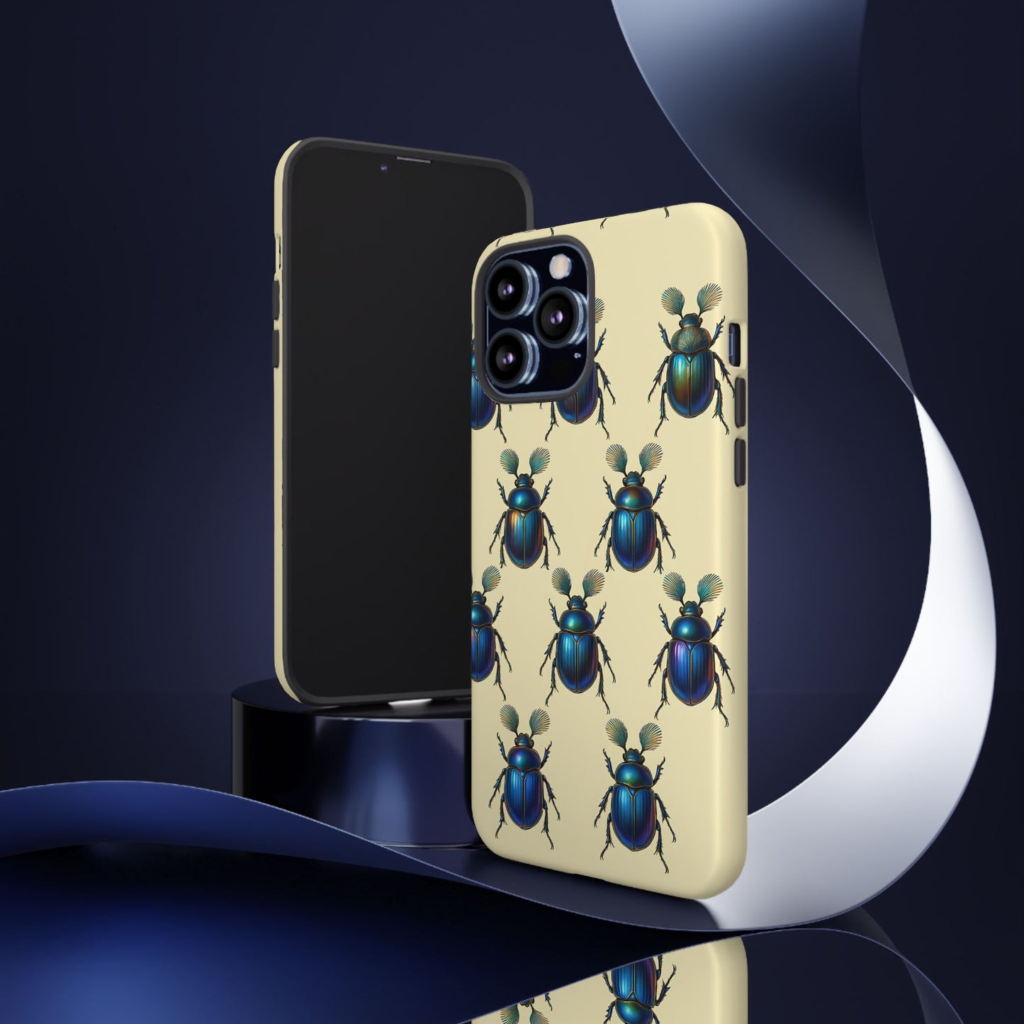 Beetle Tough Phone Case - Nature-Inspired Insect Art, Vintage Bug Pattern Design, Compatible with iPhone, Galaxy, and Google Phones