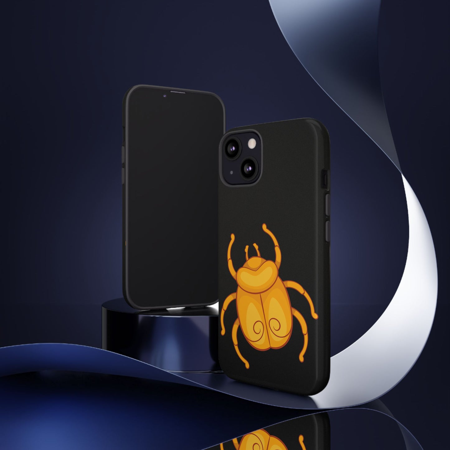 Ancient Egyptian Scarab Tough Phone Case - Gold Beetle Design, Mythological Insect Art, Compatible with iPhone, Galaxy, and Google Phones