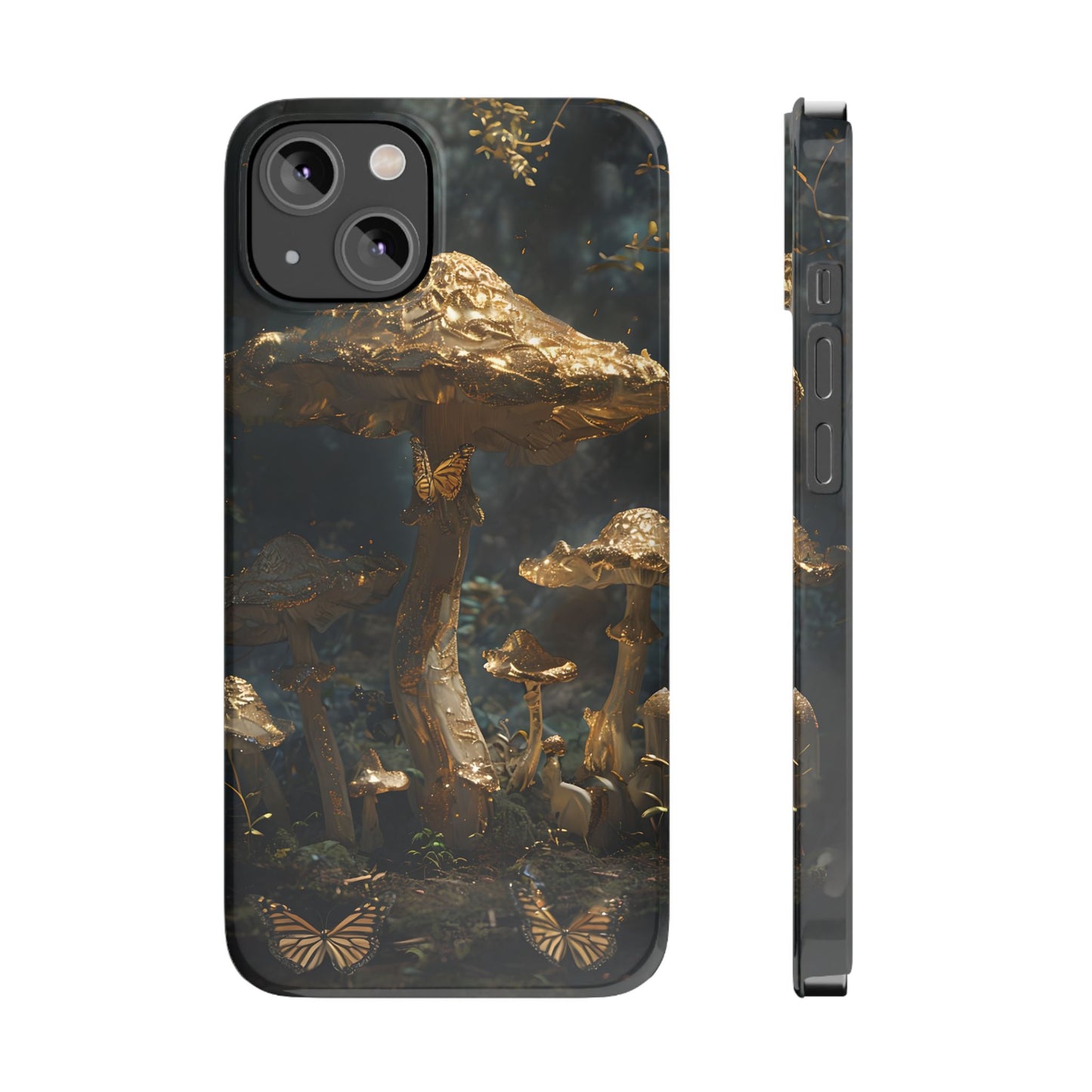 Enchanted Forest Slim Phone Cases, Fantasy Phone Cover, Mushroom Design, Nature Lover Gift, Boho Chic Cell Phone Case