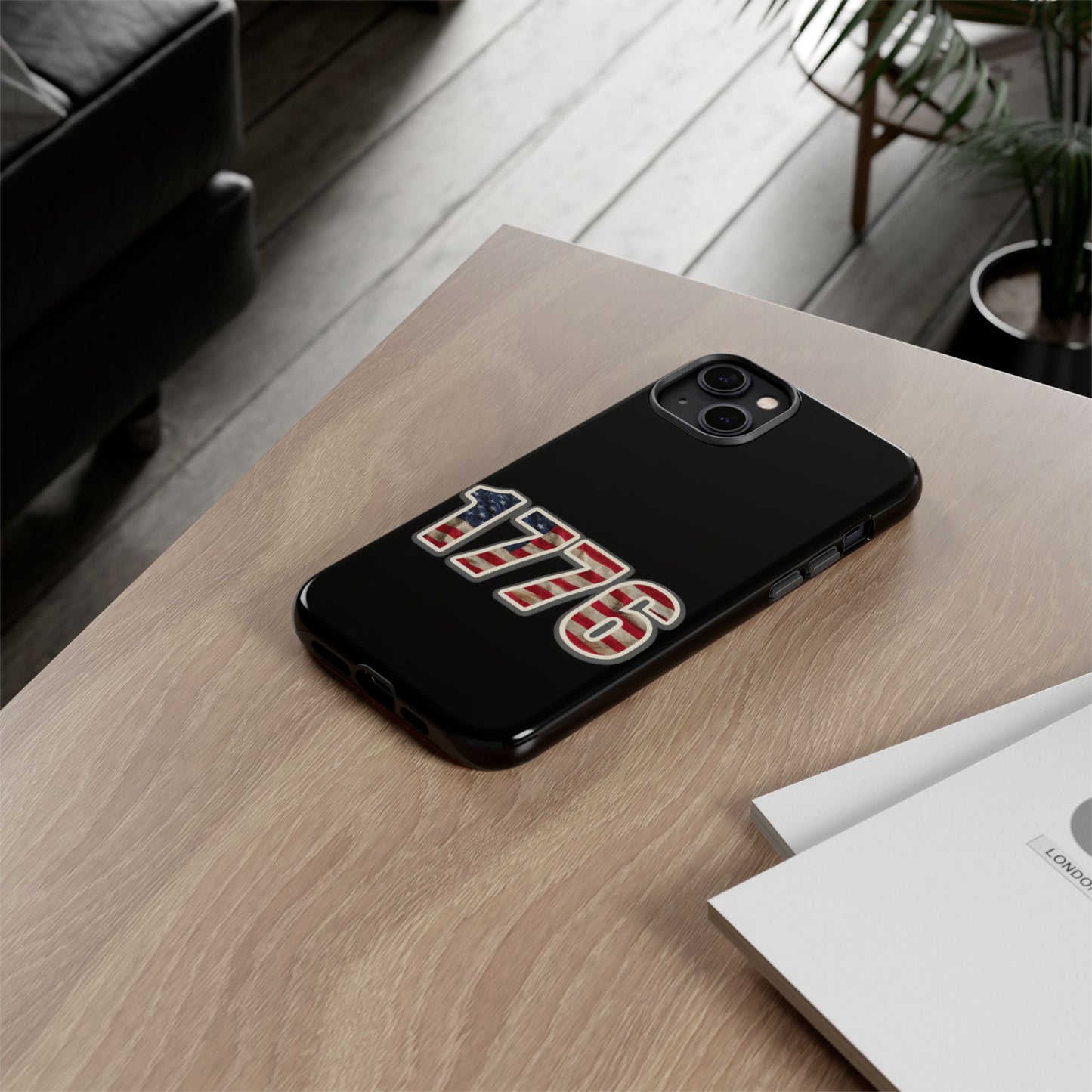 1776 USA Tough Phone Case, Patriotic USA Flag Lettering Cover, compatible with iPhone 17, 16, 15, 14, 13, Galaxy, Google