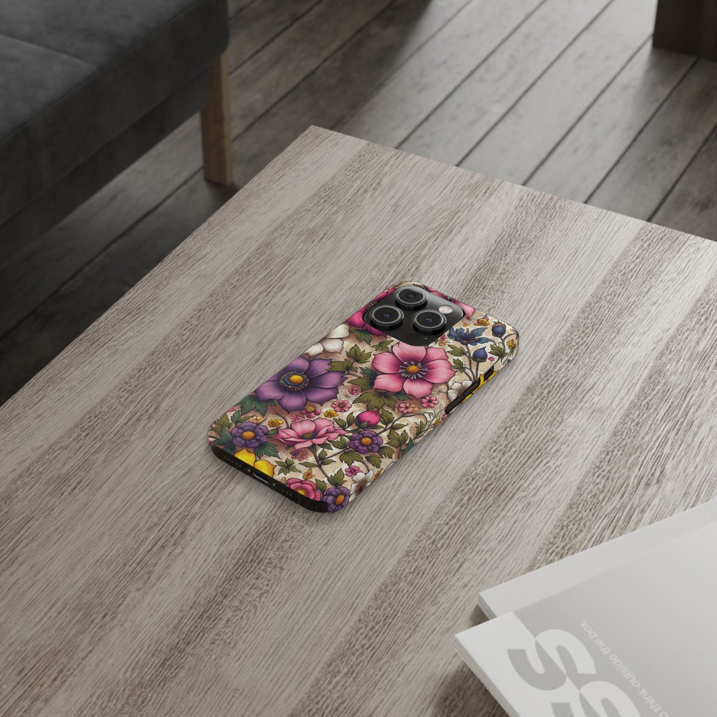 Floral Slim Phone Case - Vibrant Flower Design, Unique Floral iPhone Cover, Flower Phone Case, Gift for Her, Stylish Accessories