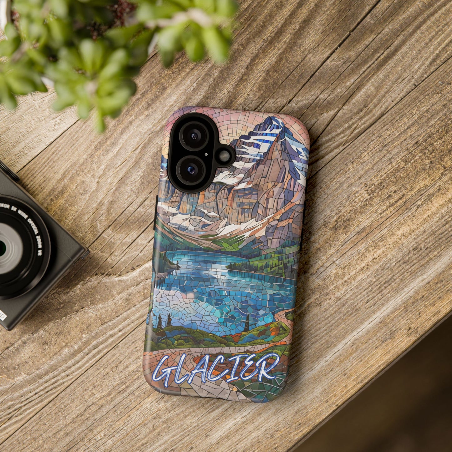 Glacier National Park Tough Phone Case, Nature Landscape Art, Rustic Outdoor Aesthetic, Compatible with iPhone, Galaxy, and Google Phones