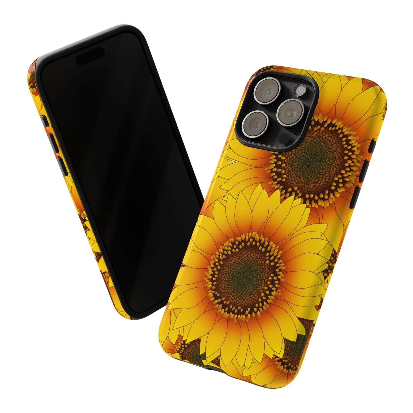Sunflower Aesthetic Tough Phone Case - Bright Floral Art, Bold Yellow Sunflower Design, Compatible with iPhone, Galaxy, and Google Phones