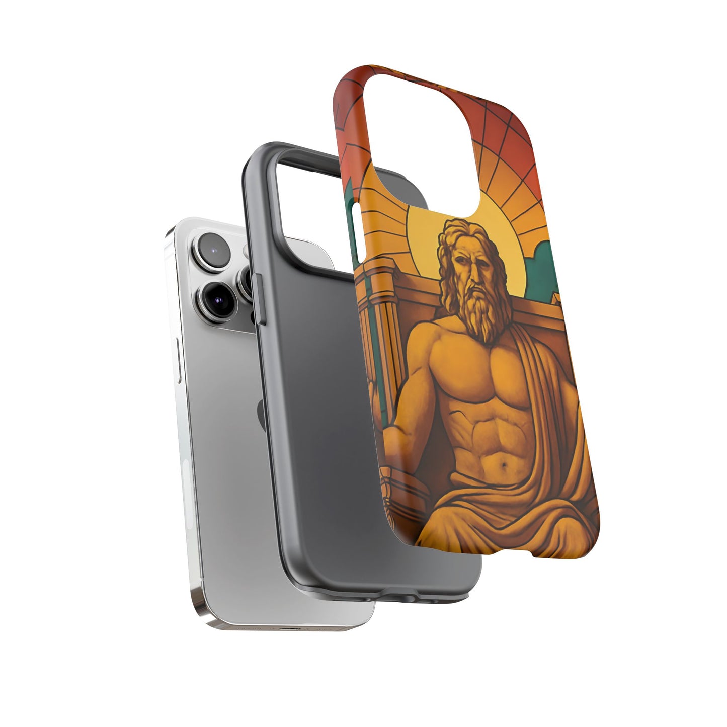 Olympia Zeus Statue Tough Phone Case - Classic Greek Art Design, Historic World Wonder Aesthetic, Compatible with iPhone, Galaxy, and Google