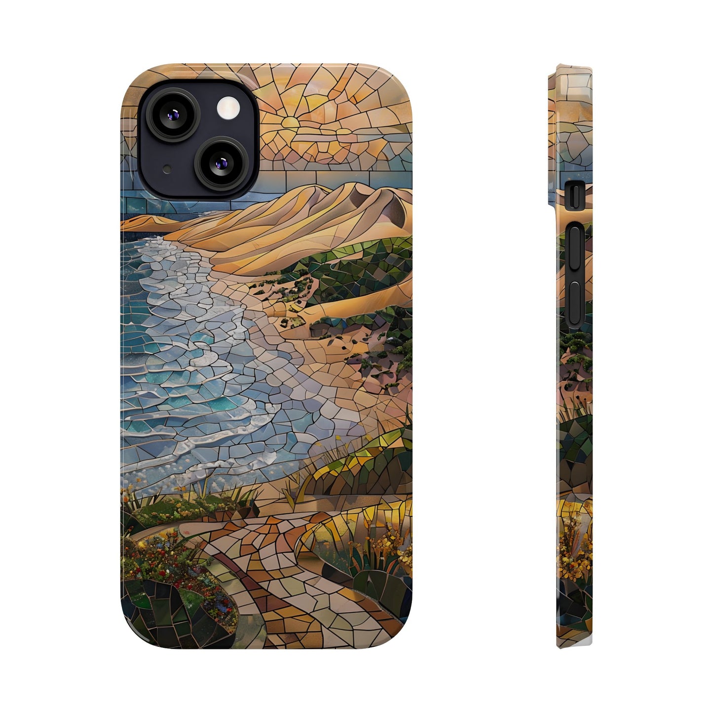 Indiana Dunes National Park Michigan Slim Phone Case, Mosaic Phone Case, East U.S. Nature Art, Coastal Chic, Ocean Lovers, Nature Inspired
