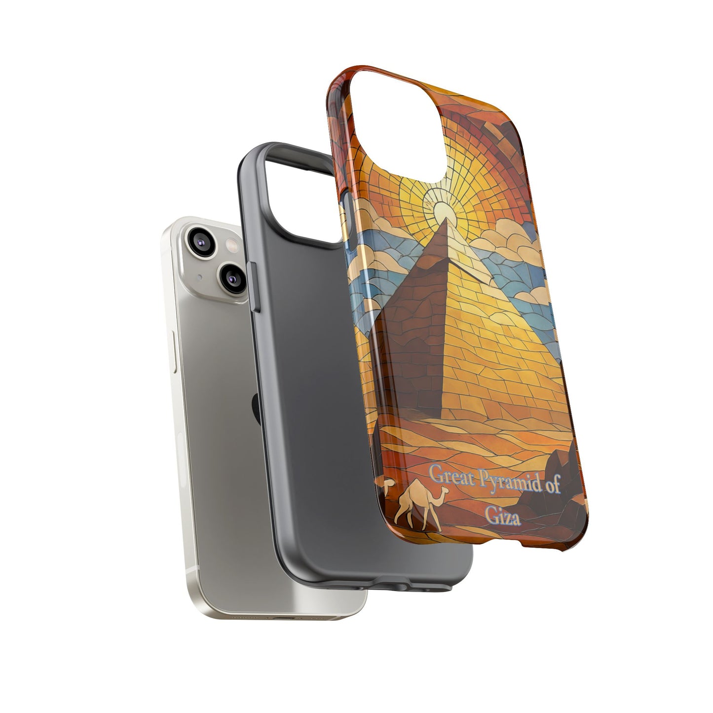 Great Pyramid of Giza Tough Phone Case - Ancient Egypt Aesthetic, World Wonder Art Design, Compatible with iPhone, Galaxy, and Google Phones