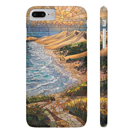 Indiana Dunes National Park Michigan Slim Phone Case, Mosaic Phone Case, East U.S. Nature Art, Coastal Chic, Ocean Lovers, Nature Inspired
