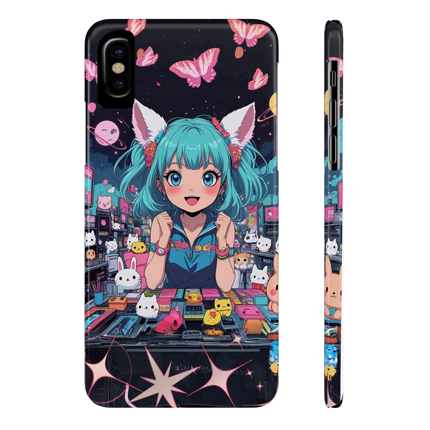 Cute Slim Phone Case, Kawaii Anime Phone Case, Aesthetic Phone Cover, Gift for Anime Lovers, Fun Mobile Accessory