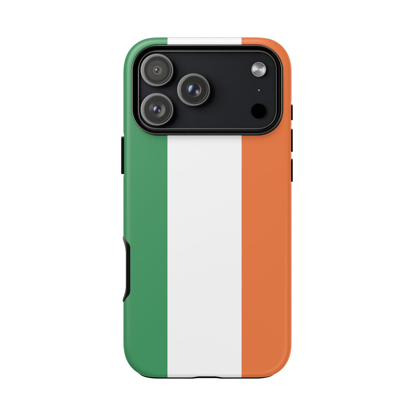 Tough Case Ireland Flag Design Phone Cover Compatible with iPhone 17, 16, 15, 14, 13, Galaxy, Google, Irish Tricolor Green White Orange