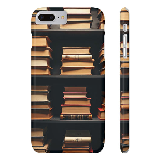 Bookshelf Slim Phone Cases, Literary Gift, Book Lover Accessory, School Supplies, Unique Phone Cover for Readers