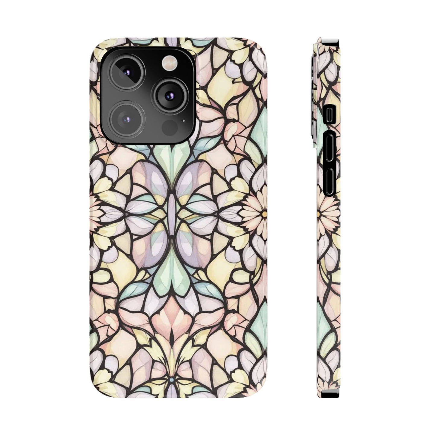 Floral Pattern Slim Phone Case - Perfect Gift for Nature Lovers, Stylish Accessory, Mobile Protection, Unique Design, Spring Vibes
