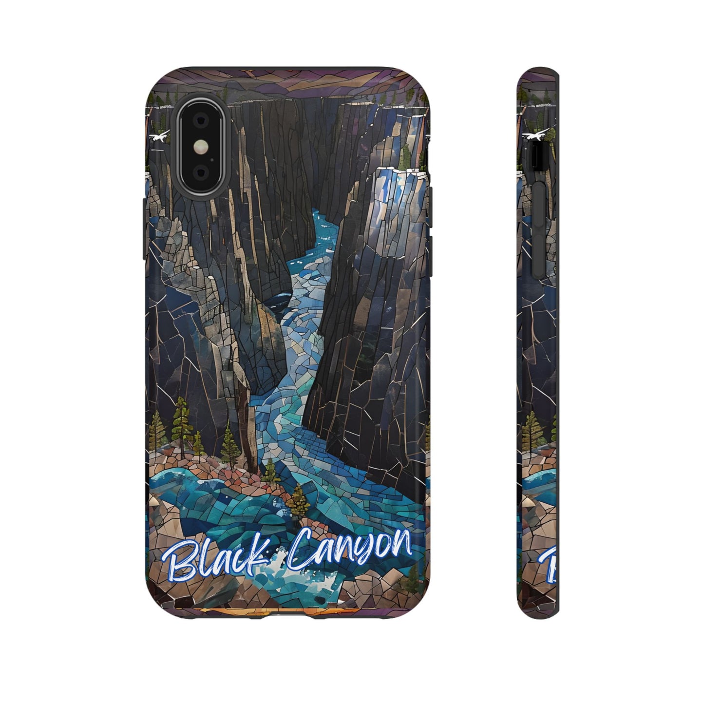 Black Canyon Phone Case, Mosaic Phone Case, Mountain Nature Art, National Park Gift, Scenic Forest Phone Cover, Landscape Aesthetic Case