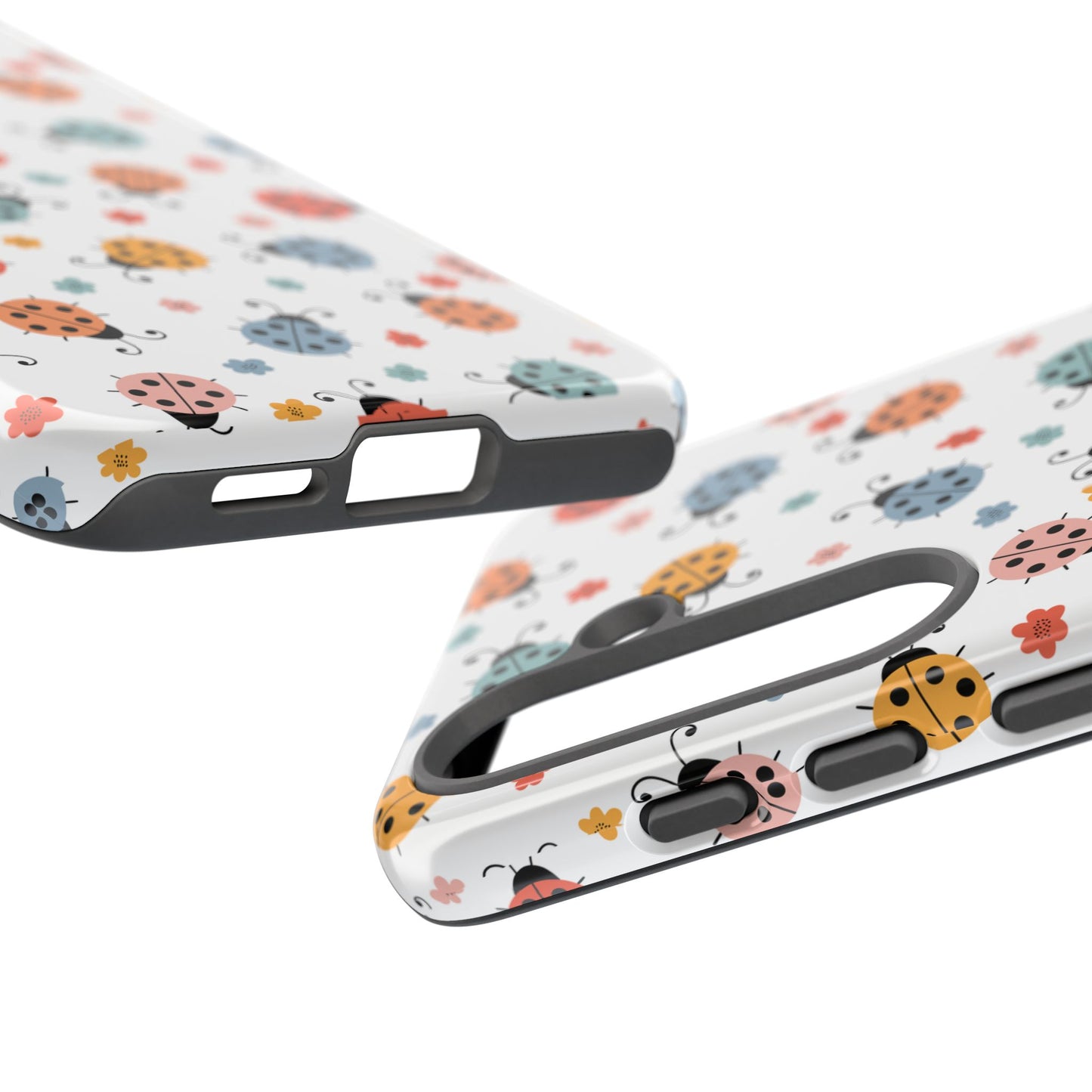 Ladybug Tough Phone Case - Cute Insect Aesthetic, Nature-Inspired Pattern Art, Compatible with iPhone, Galaxy, and Google Phones