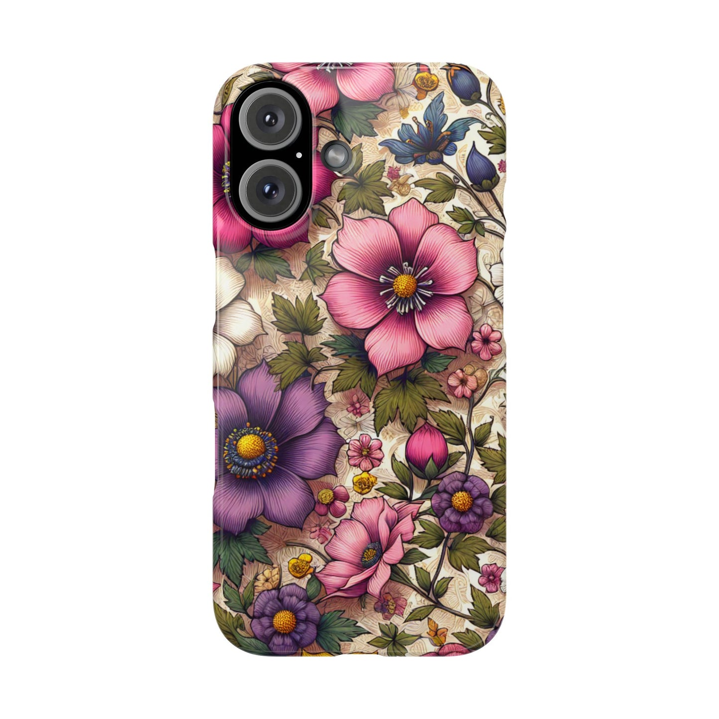 Floral Slim Phone Case - Vibrant Flower Design, Unique Floral iPhone Cover, Flower Phone Case, Gift for Her, Stylish Accessories