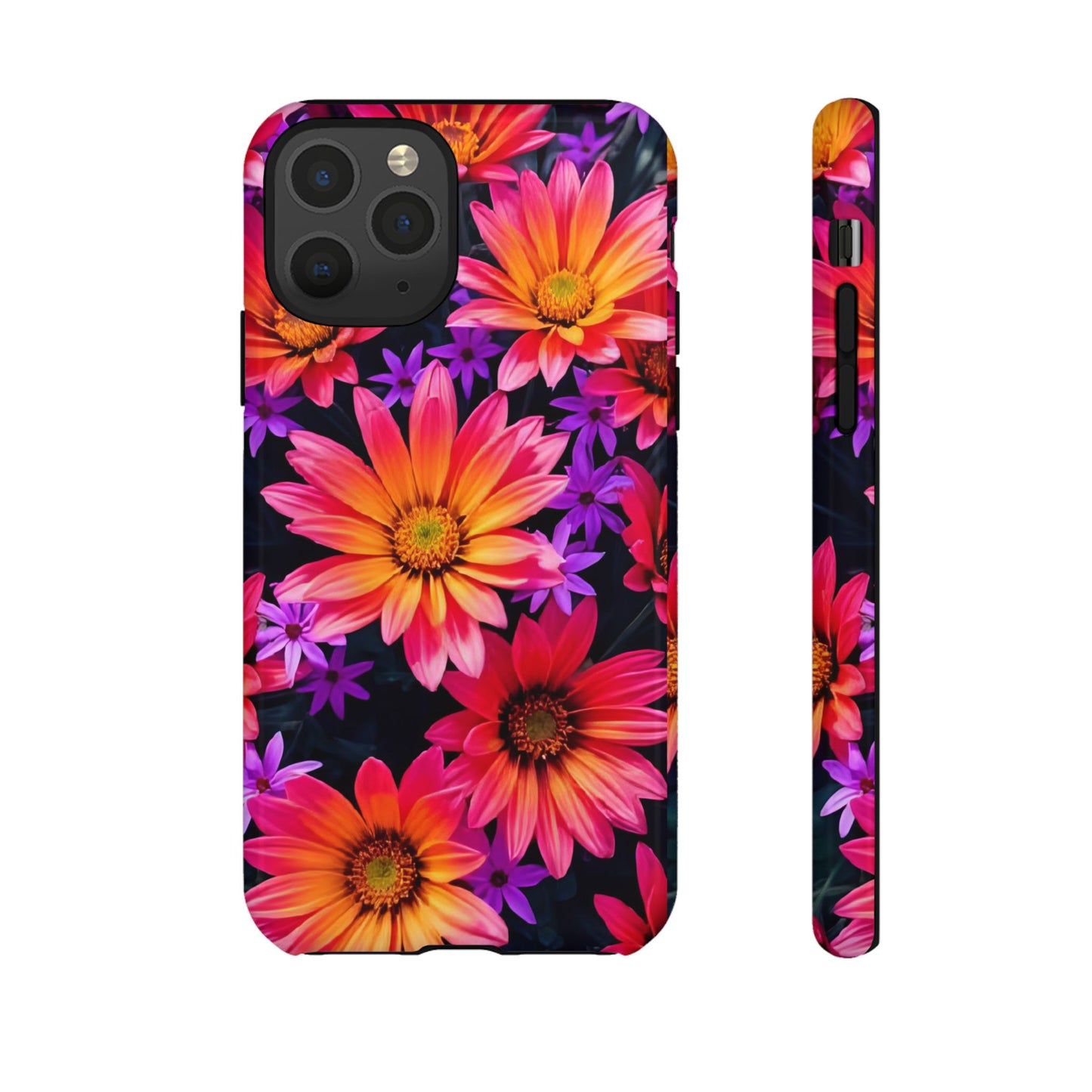 Bold Garden Flower Tough Phone Case - Colorful Floral Print, Bright Botanical Aesthetic, Compatible with iPhone, Galaxy, and Google Phones