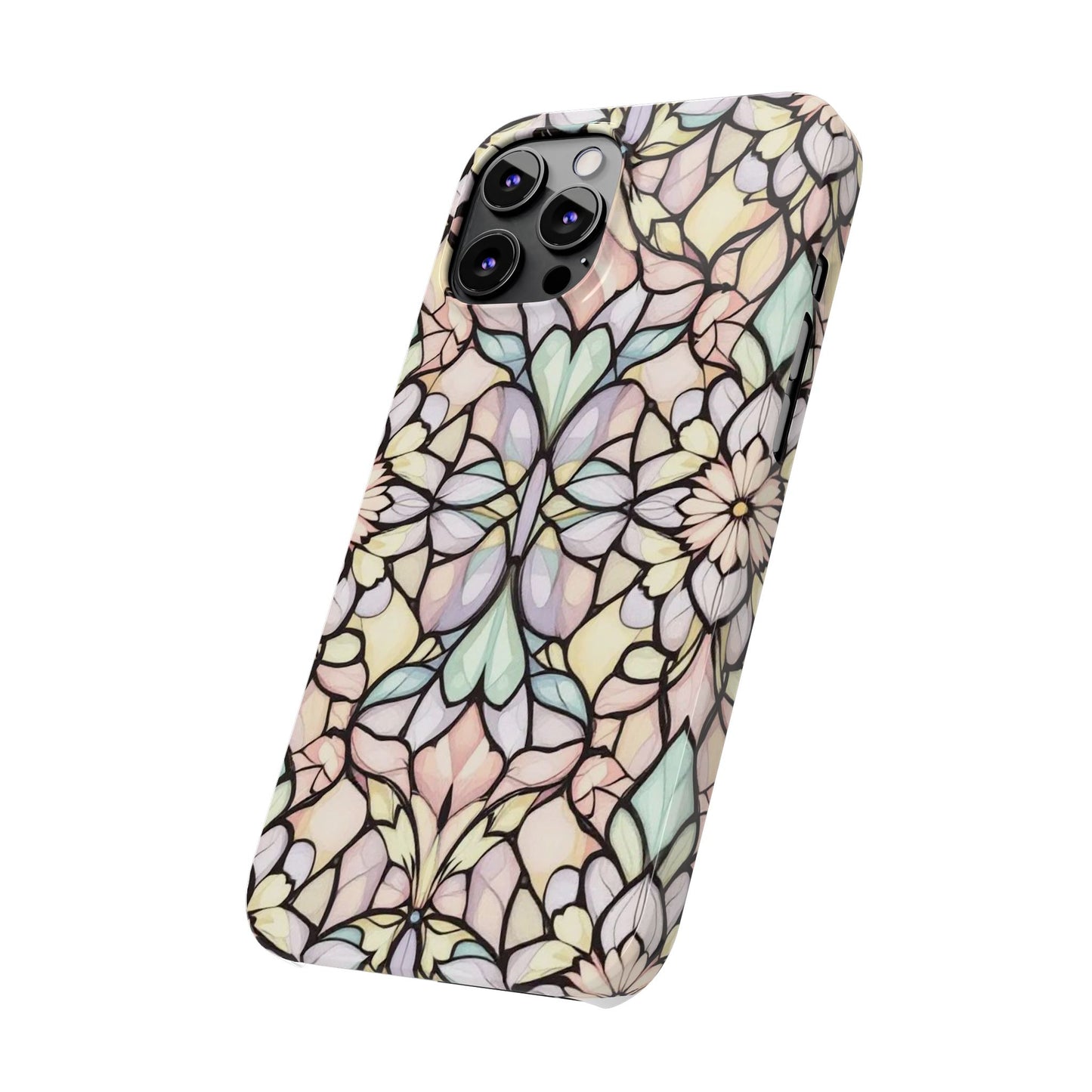 Floral Pattern Slim Phone Case - Perfect Gift for Nature Lovers, Stylish Accessory, Mobile Protection, Unique Design, Spring Vibes