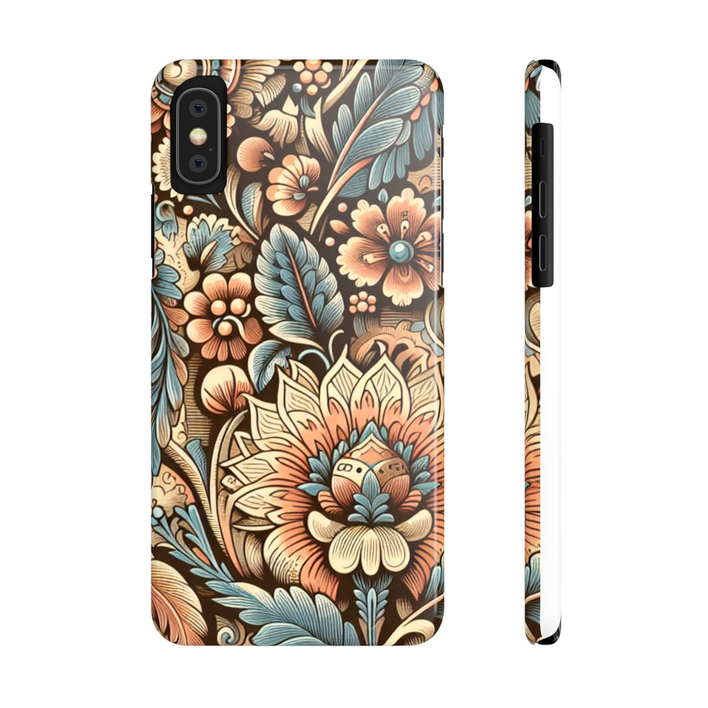 Floral Slim Phone Case, Boho Chic Phone Cover, Stylish Gift for Her, Spring and Summer Accessory, Trendy Phone Protector