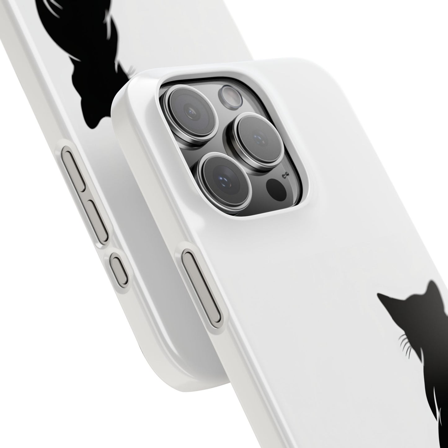 Black Cat Halloween Slim Phone Case Coquette, Creepy Cute Gift for Her, Goth Coquette Spooky Case, Compatible with iPhone, Galaxy, Google